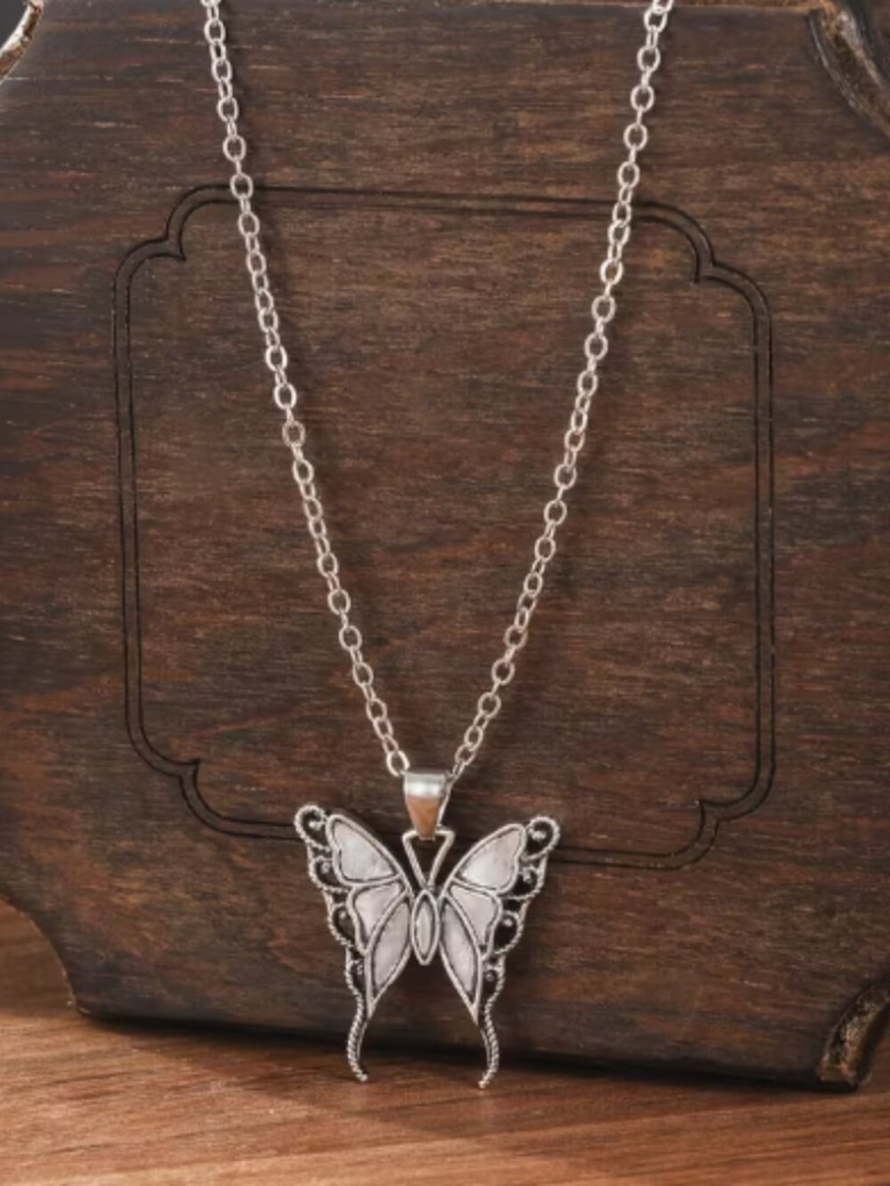 Pink Butterfly Necklace